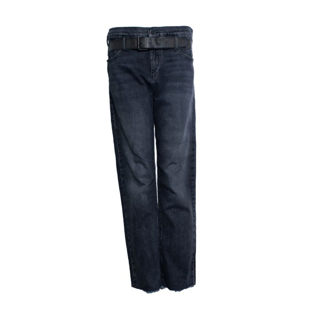 RtA, black wide leg jeans with belt